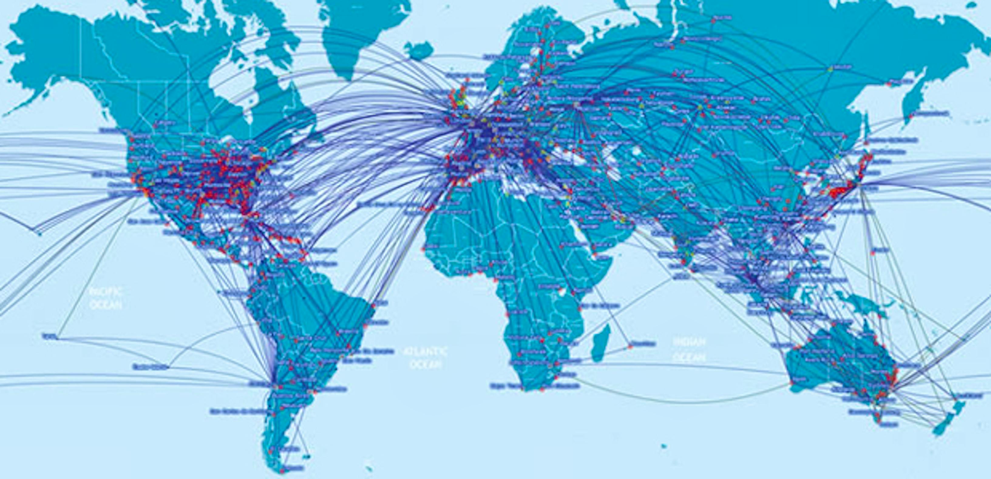 World Air Route Map - United States Map