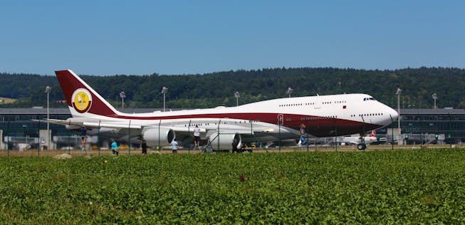 Boeing 747 Von Qatar Amiri Flight Fliegender Palast Zu