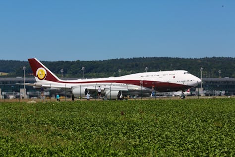 Boeing 747 Von Qatar Amiri Flight Fliegender Palast Zu